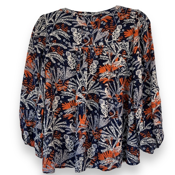 Anthropologie Maeve Cathy Pleated V Neck Blouse - Picture 4 of 12